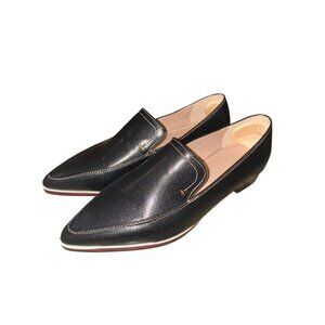 NWOT Aimeela Women 40/9.5 Daily Seam Pointy Toe Plain Color Black Loafer Preppy
